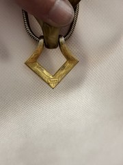 Vintage 1960’s Trifari Signed Gold Plated Lucite Pendant Necklace