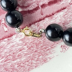 Vintage Black Lucite Beaded Necklace – 18” – Made In Japan – Circa 1950s-1960s