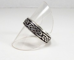 Vintage 1990s Wheeler Mfg. Co. USA Sterling Silver Celtic Knot Band Ring Sz 11