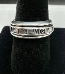 VTG HARLEY-DAVIDSON 925 Sterling Silver Vintage Mexico Spinner Band Ring Size 10
