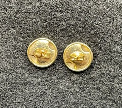 Vintage Unbranded Purple Violet Enamel Button Stud Earrings Costume Fashion