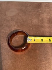 Vintage Bakelite Bangle Bracelet Amber Root Beer Swirl 7’