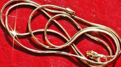 14k yellow gold necklace Italian 18″ faceted snake chain vintage 3.90gr N2998J
