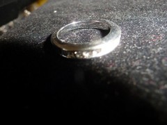 SILVER TONE BAND w FAUX DIAMONDS RHINESTONE Sz 5 1/4 #23/8A