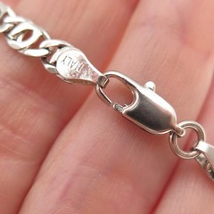 925 Sterling Silver Vintage Italy Flat Anchor Mariner Link Bracelet 6″