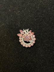 Vintage Eisenberg Ice 1950s Pink and Clear Rhinestone Brooch