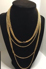 Vintage Gold Tone Multi Chain Necklace, No Brand, 3 chain, 1st 16″ L, 2nd 18″ L,