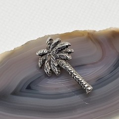 925 Sterling Silver Palm Tree Sliding Charm Pendant Slider