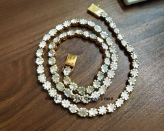 Natural Uncut Diamond Polki 925 Sterling Silver Necklace Jewelry