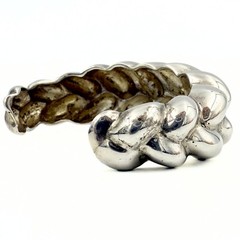 MCM Modernist Ribbed Sterling Silver Braided Cuff Bracelet