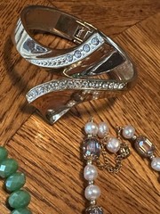 Vintage to Modern Lot 10 Bracelets Beaded Charm Bangles Cuff Chain Faux Pearls