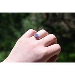 Grape Agate Engagement Ring. sterling silver