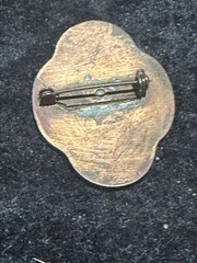 Vintage MCM BROOCH PIN Copper Enamel Abstract 1960s GREAT