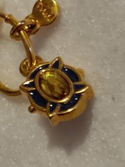 Signed MMA & CN – Single earring – goldtone – Enamel & Faux Stone