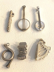 Vintage Sterling Silver Musical Instruments & Notes Charm Choice