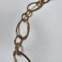 Vintage Joan Rivers Signed Gold Tone Necklace Statement Big Oversized Links Adj