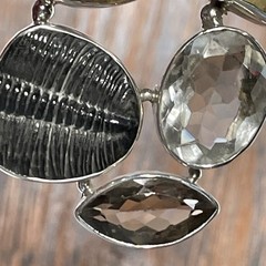 Sterling Silver Ammonite Fossil Gemstone Pendant Bezel Set 32g 3” Length