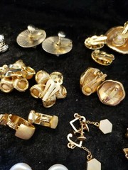 VINTAGE GOLDTONE LOT Assorted Clip-On Earrings SET/14 Pairs