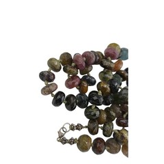 32″ Genuine Multi Tourmaline Faceted Hand Knotted Gemstone Necklace 925