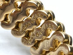 American Queen Pitman & Keeler Gold Filled Expandable Engraved Heart Bracelet