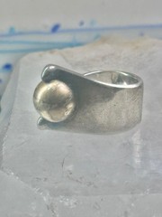 Moving Ball ring geometric kinetic solid band size 5.50 sterling silver women l