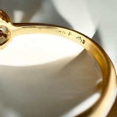 Petite Vintage 14 Karat Yellow Gold Emerald & Diamond Ballerina Halo Ring