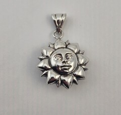 Vintage Milor Italy Sterling Silver Sunburst Two-Tone Sun Face Pendant – 6g