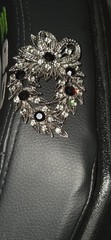 Vintage Juliana DeLizza Elster Wreath Brooch Smoky Gray Clear Rhinestone Pin DE