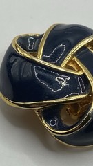 Vintage Les Bernard Vc Gold Email Tone Clip On Earrings