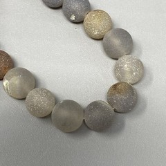Stone Bracelet Women Neutral Gray Brown Matte Gemstone Beads Stretch Energy 6.5″