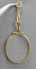 Antique Victorian Gold Filled Pocket Watch Chain 26″ Necklace & Quizzing Glass