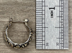 JEZ Jezlaine Sterling 925 Open Scroll Design Latch Back Earrings 2g Signed VTG