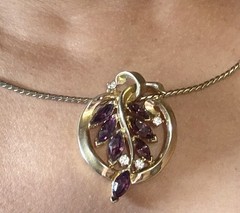 EXQUISITE 1950 CROWN TRIFARI PHILIPPE GOLD PLATED RHINESTONE FLORAL NECKLACE