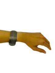* Ethnic Tribal Engraved Hinged Cuff Bracelet Thailand Boho Jewelry Unique Gift