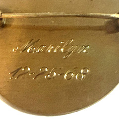 VTG – A&Z Etched Engraved Monogram S D N Round Brooch/Pin 1/20 12K Gold Filled