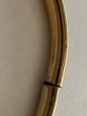 Vintage 10k Gold Filled Baby Bangle with Floral Engravings + Safety Clasp (5.5″)