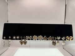 Vintage Clip On & Screw Back Earring Lot 9 Pairs Trifari Lisner Star Signed