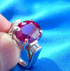 Original EARTH MINED RUBELLITE Tourmaline DIAMOND Deco Engagement Ring 14K GOLD
