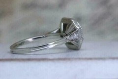 Art Deco Style 3.00Ct Emerald Cut Lab-Created Diamond Engagement Ring 925 Silver