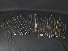 Monet & Assorted Costume Jewelry Necklace Lot 30pc Crystal Geometric Religiou…