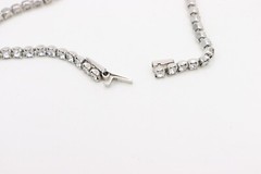 Lind Gal LG Clear Rhinestone Parure Silver Necklace Screwback Earring Set Clasp