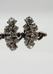 Crystal Earrings Cluster Silver Tone Clip Vintage 1 in #A