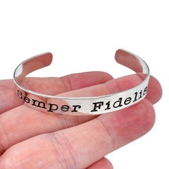 Vintage H&H Sterling Silver 925 | Semper Fidelis Marine Cuff Bracelet | 6.5″