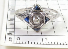 Antique Art Deco 1920’s Diamond Engagement Ring 14K-18K Size 6 UK-L1/2 EGL USA