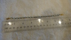 NICE Vintage Antique Estate Jewelry 10k Gold Aquamarine Gemstone Tennis Bracelet