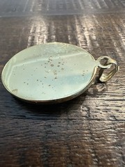 Oval Cameo Pendant Charm Brown & Ivory Profile Portrait Bezel Set