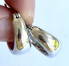 Arthur Court Aluminum Small Hoop Earrings .75 In Polished Discontinued Jewelry