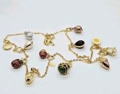 Joan Rivers Faberge Egg Necklace Collection 13 Different Vintage Charms 29 in