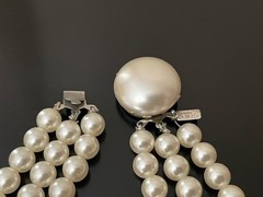 VTG Tammey Jewels Graduated Acrylic Faux Pearl 3strand Necklace Pearlescent NWOT