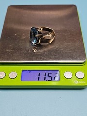 STERLING SILVER LARGE LONDON BLUE TOPAZ Oval Brilliant Cut 925 Ring size 9 (OK)